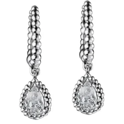 Pendientes de oro blanco con diamantes talla perilla