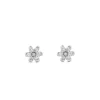 Pendientes de oro blanco con diamantes en forma de flor