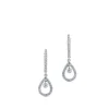 Pendientes de oro blanco con lágrima de pavé de diamantes y diamante al aire