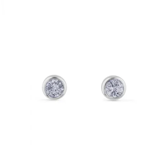 Pendientes de oro blanco con diamantes en chatón de 0,20 quilates