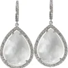 Pendientes de oro blanco con Piedra de Luna y diamantes