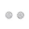 Pendientes de oro blanco con pavé de diamantes de 0,28 quilates