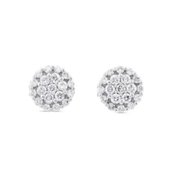 Pendientes de oro blanco con pavé de diamantes de 0,28 quilates