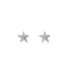 Pendientes de oro blanco forma estrella con pavé de diamantes