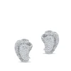 Pendientes de oro blanco con pliegue y pavé de diamantes