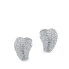 Pendientes de oro blanco en pliegue con pavé de diamantes