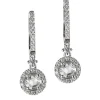 Pendientes de oro blanco con diamante redondo y brillantes