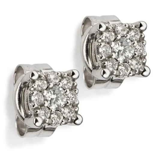 Pendientes de oro blanco con diamantes con engaste invisible