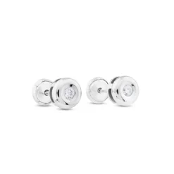 Pendientes de oro blanco con diamantes en chatón 0,04 quilates