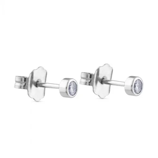 Pendientes de oro blanco con diamantes en chatón de 0,20 quilates