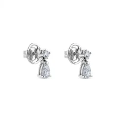 Pendientes de oro blanco en lágrima (pm)