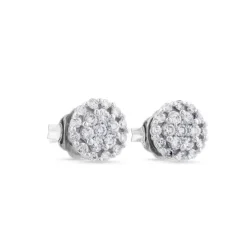 Pendientes de oro blanco con pavé de diamantes de 0,28 quilates