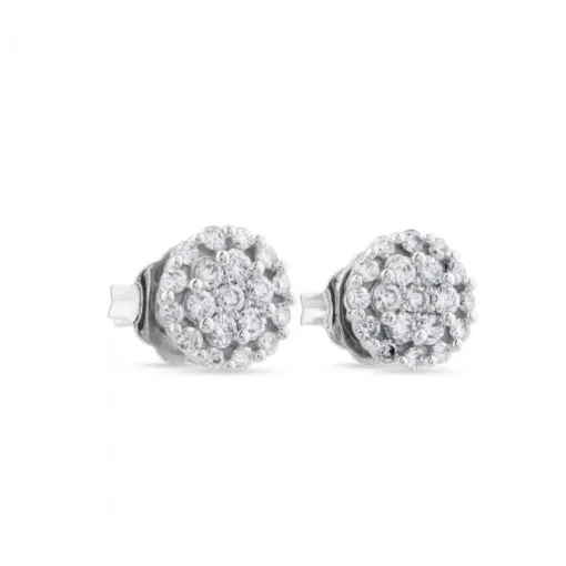 Pendientes de oro blanco con pavé de diamantes de 0,28 quilates