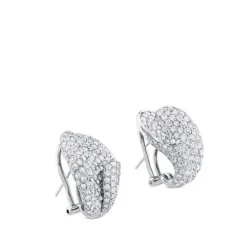 Pendientes de oro blanco en pliegue con pavé de diamantes