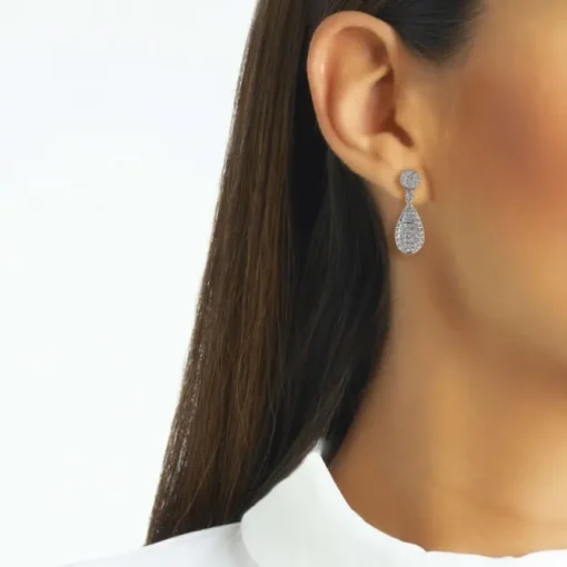 Pendientes de oro blanco con diamantes | Chocrón Joyeros