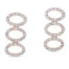 Pendientes de oro rosa con 3 ovales verticales de diamantes