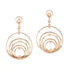 Pendientes de oro rosa con círculos en degradé y diamantes