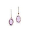 Pendientes de oro rosa con diamantes y amatista