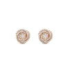 Pendientes de oro rosa en espiral con diamantes