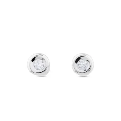 Pendientes de tuerca con diamantes en chatón 0,20 Quilates