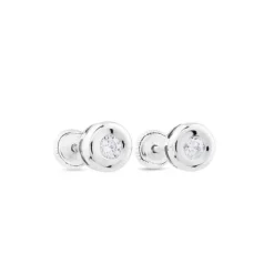 Pendientes de tuerca con diamantes en chatón 0,20 Quilates