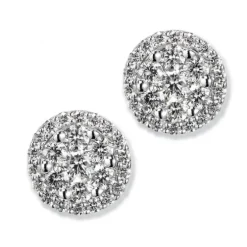 Pendientes desmontables de oro blanco con diamantes