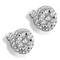 Pendientes desmontables de oro blanco con diamantes