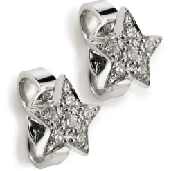 Pendientes estrellas de oro blanco con diamantes