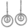 Pendientes GeometriCh de oro blanco con círculos concéntricos de pavé de diamantes