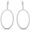 Pendientes grandes de oro blanco con círculo de diamantes