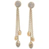 Pendientes largos de oro rosa y diamantes con cadenas en cascada
