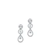Pendientes largos de oro blanco con pavé de diamantes y diamantes al aire