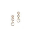Pendientes largos de oro rosa con pavé de diamantes y diamantes al aire