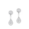 Pendientes largos de oro blanco desmontables con lágrima de pavé de diamantes