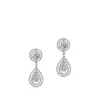 Pendientes largos de oro blanco desmontables con gotas superpuestas de diamantes