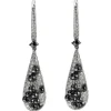 Pendientes largos de oro blanco con diamantes blancos y negros