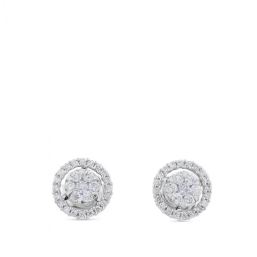 Pendientes largos de oro blanco desmontables con lágrima de pavé de diamantes