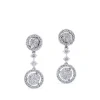 Pendientes largos desmontables de oro blanco con diamantes