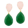 Pendientes "Lollipop" de oro rosa con cuarzo verde y rosa