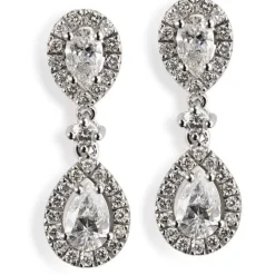 Pendientes oro blanco con diamantes