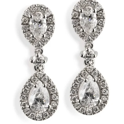 Pendientes oro blanco con diamantes