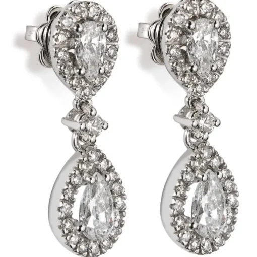 Pendientes oro blanco con diamantes