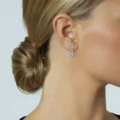 Pendientes oro blanco con diamantes
