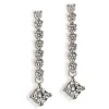 Pendientes riviere de oro blanco con diamantes y brillante en forma de rombo