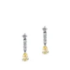 Pendientes Riviere de oro blanco con perillas