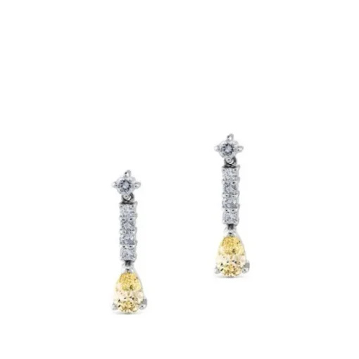 Pendientes Riviere de oro blanco con perillas