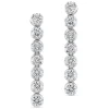 Pendientes riviere de oro blanco con 14 diamantes en garra