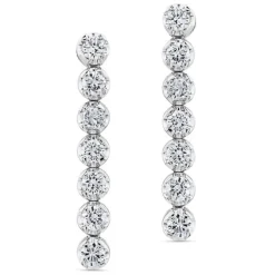 Pendientes riviere de oro blanco con 14 diamantes en garra