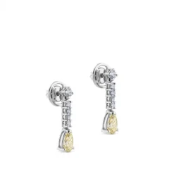 Pendientes Riviere de oro blanco con perillas