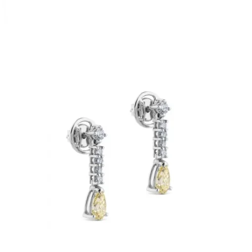 Pendientes Riviere de oro blanco con perillas